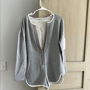 Gray V-Neck Women's Romper